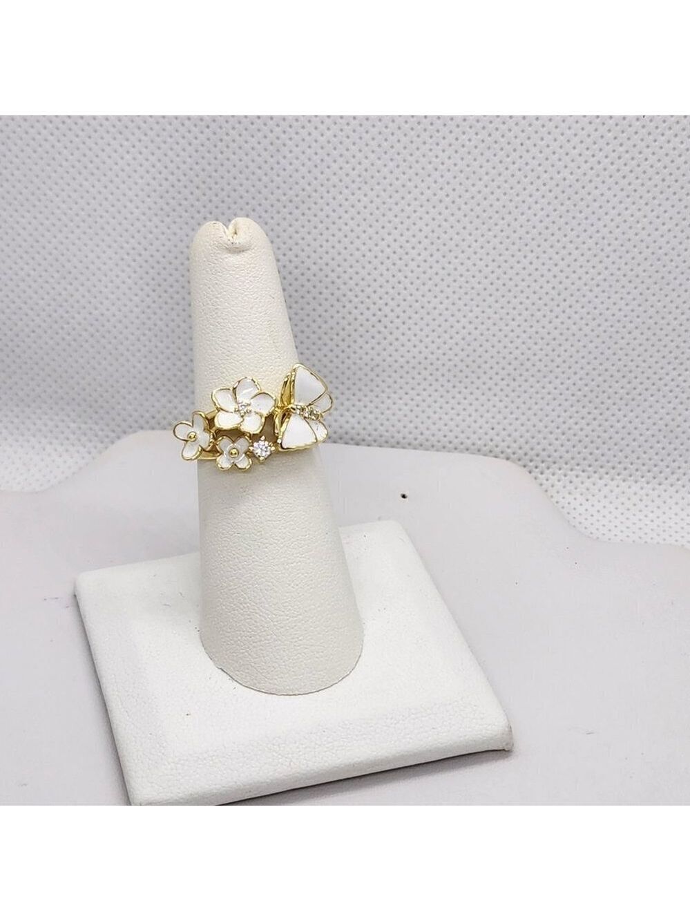 Brand New Sterling Silver 925 Butterfly Flowers Ring
